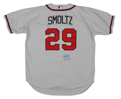 2003 John Smoltz Game Worn and Signed Atlanta Braves Road Jersey (PSA/DNA)